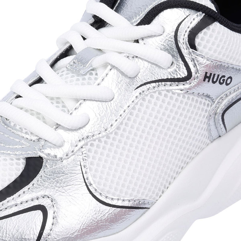 Hugo Leon Tennis Zapatillas Deportivas Plateadas Para Mujer