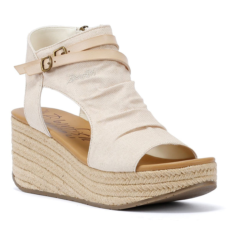 Blowfish Malibu Lacy Bone Sandalias De Tela Vaquera Para Mujer