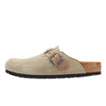 Birkenstock Boston Zuecos Regulares De Ante Color Topo Para Mujer
