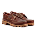 Timberland Authentic 3 Eye Classic Lug Zapatos De Cuero Con Cordones Rojos Para Hombre