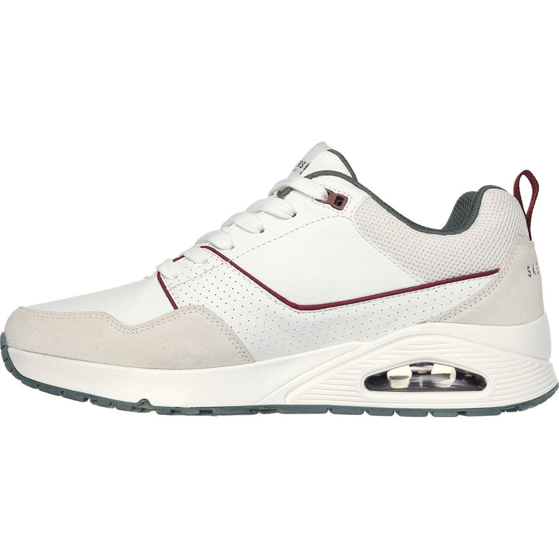 Skechers Uno Retro One Zapatillas De Cuero Para Hombre, Blancas/Grises
