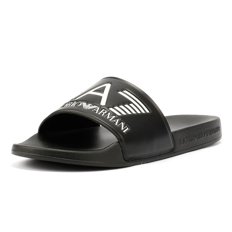 EA7 Water Sports Slide Sandalias Negras De PVC Para Hombre