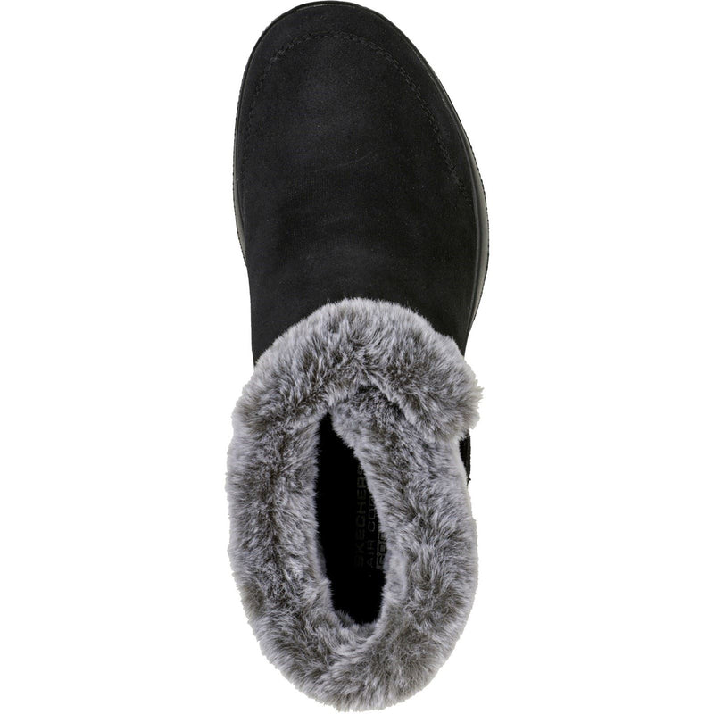 Skechers On-The-Go Joy First Glance Botas De Cuero Para Mujer En Negro/Gris.