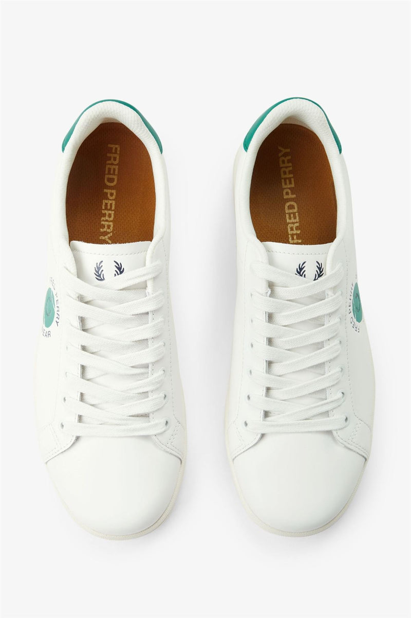 Fred Perry Tennis Cupsole Zapatillas Blancas De Cuero Para Hombre