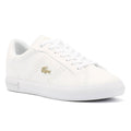 Lacoste Powercourt 2.0 Zapatillas De Deporte Blancas De Cuero Para Mujer