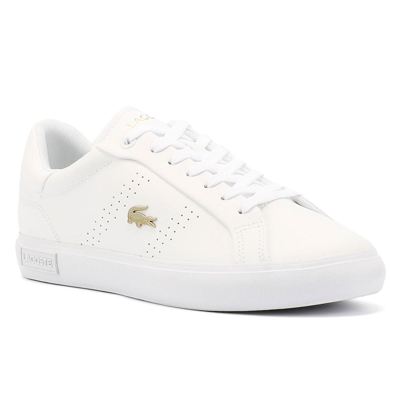 Lacoste Powercourt 2.0 Zapatillas De Deporte Blancas De Cuero Para Mujer