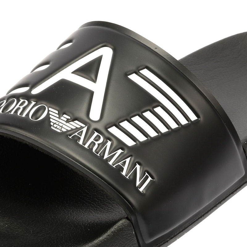 EA7 Water Sports Slide Sandalias Negras De PVC Para Hombre