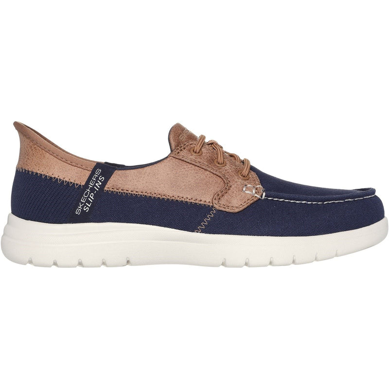 Skechers On-the-GO Flex Palmilla Náuticos De Mujer Azul Marino De Tela/Cuero Sintético