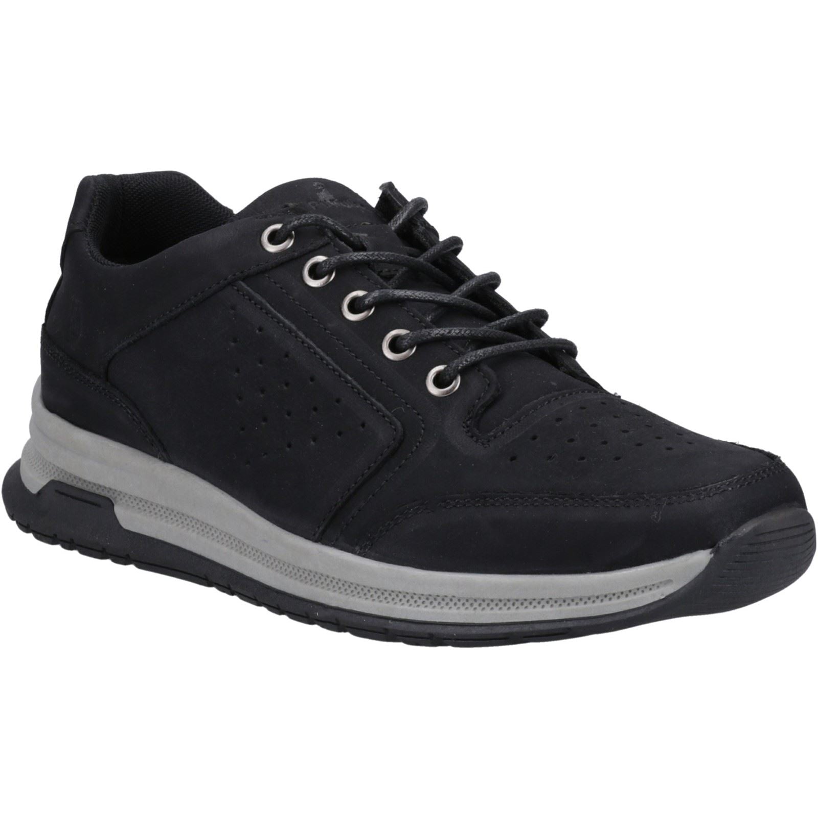 Hush Puppies Joseph Zapatos De Cuero Para Hombre, Negros, De Ante, Con Cordones