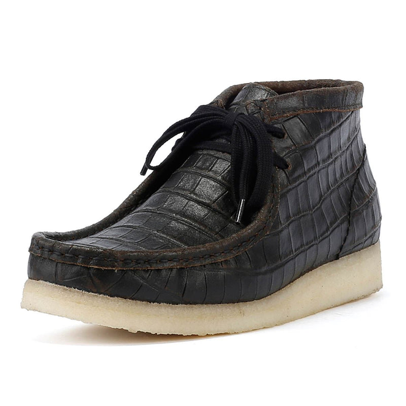 Clarks Originals Wallabee Harajuku Botas Negras De Cuero Para Mujer