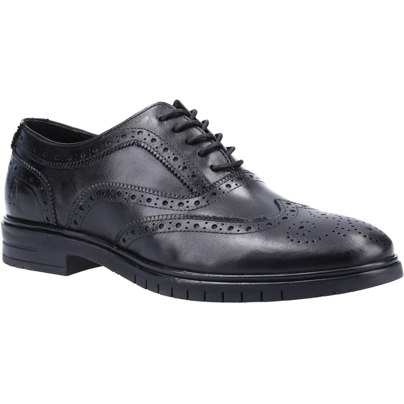 Hush Puppies Santiago Zapatos De Hombre Negros De Cuero Con Cordones.