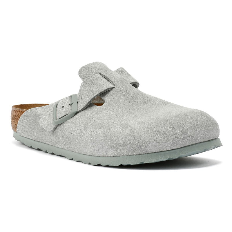Birkenstock Boston Zuecos Grises De Ante