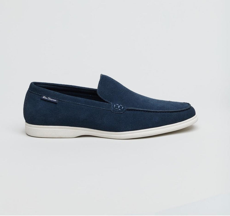 Ben Sherman Amarillo Suede Mocasines Azules Para Hombre