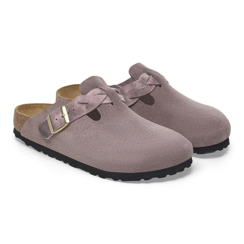 Flower Mountain Boston Braided Zuecos De Mujer De Ante Morado