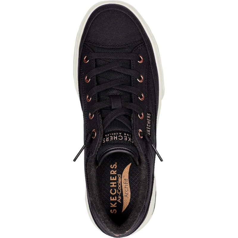 Skechers Arch Fit Arcade Meet Ya There Zapatillas De Deporte De Mujer De Algodón Negras
