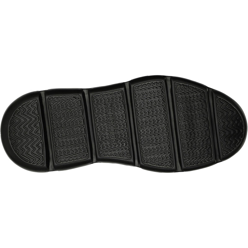 Skechers Garza Gervin Zapatos De Hombre Negros De Cuero Con Cordones.