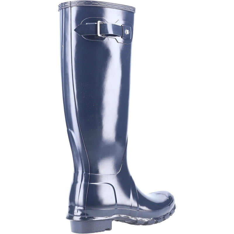 Hunter Original Tall Gloss Botas De Agua Azul Marino De Mujer.