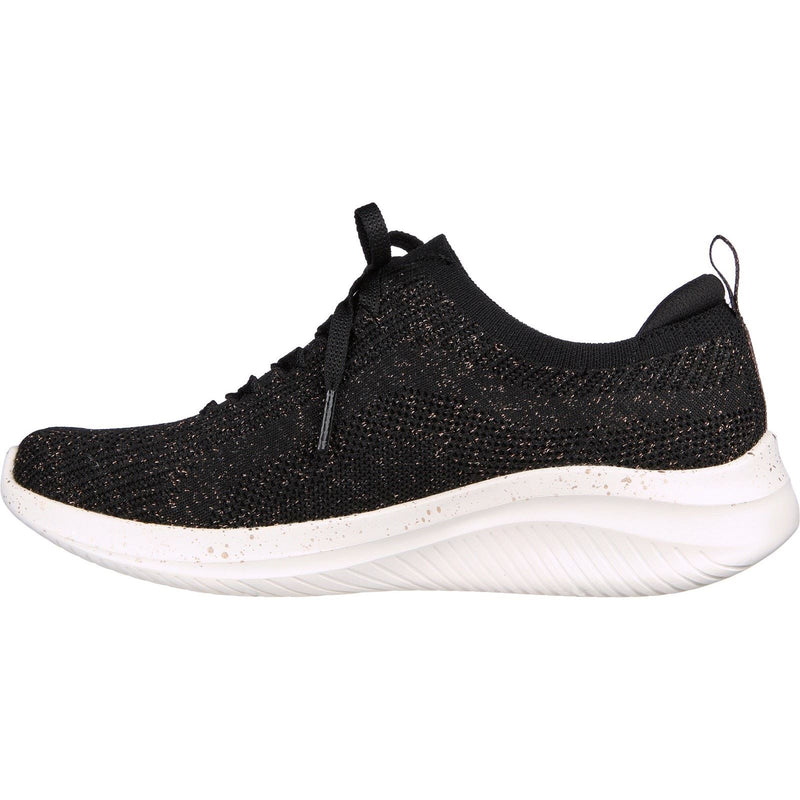 Skechers Ultra Flex 3.0 Let's Dance Zapatillas De Mujer Negras/Oro Rosa De Tela