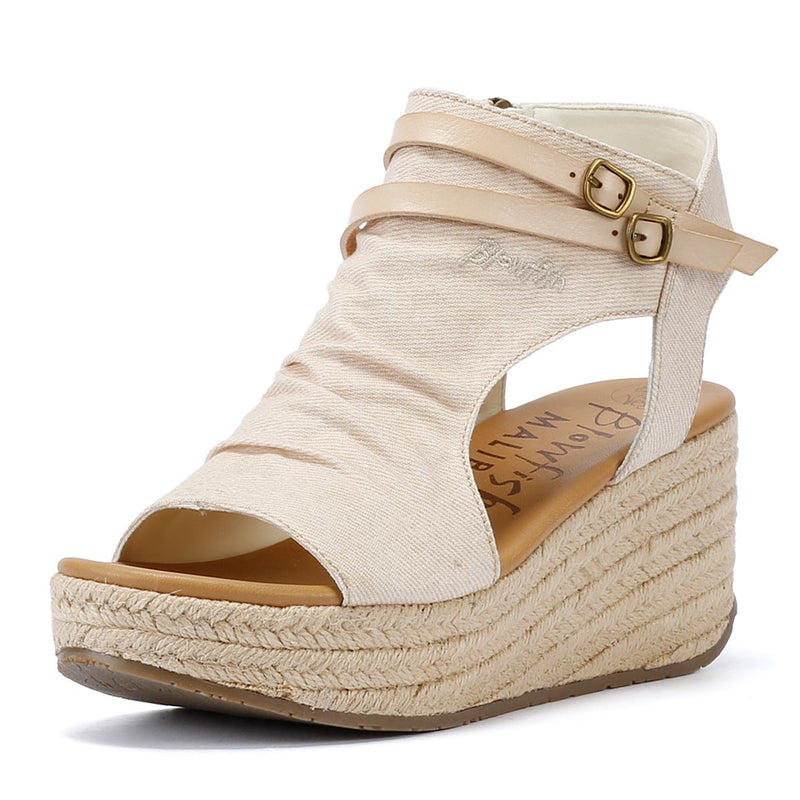 Blowfish Malibu Lacy Bone Sandalias De Tela Vaquera Para Mujer