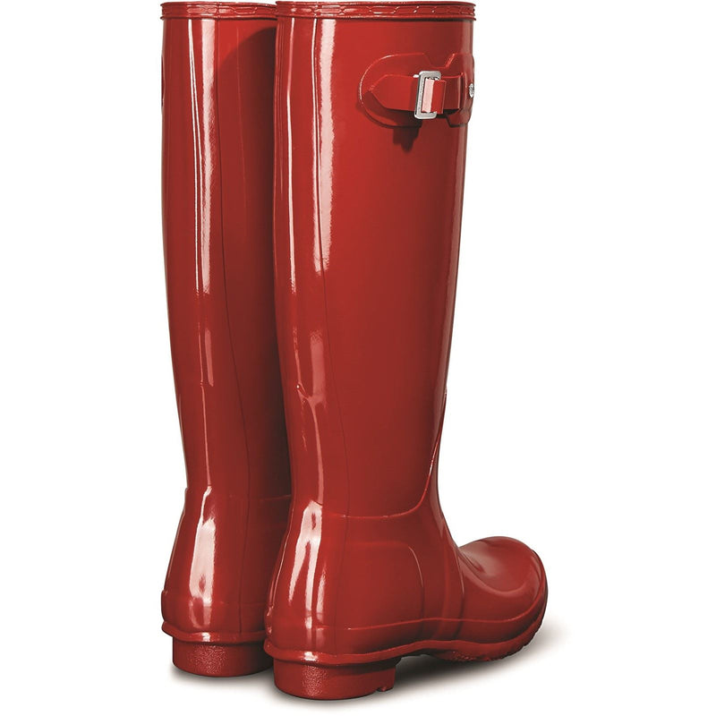 Hunter Original Tall Gloss Botas De Agua Rojas Militares De Mujer De Caucho.