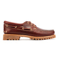 Timberland Authentic 3 Eye Classic Lug Zapatos De Cuero Con Cordones Rojos Para Hombre