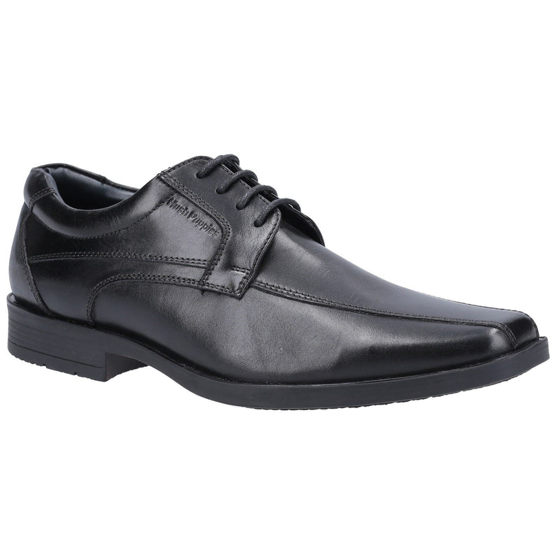 Hush Puppies Brandon Zapatos De Hombre Negros De Cuero Con Cordones.
