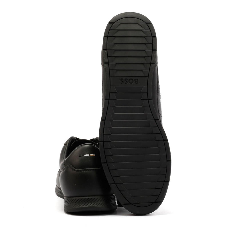 Boss Titanium Zapatillas De Cuero Para Hombre En Negro