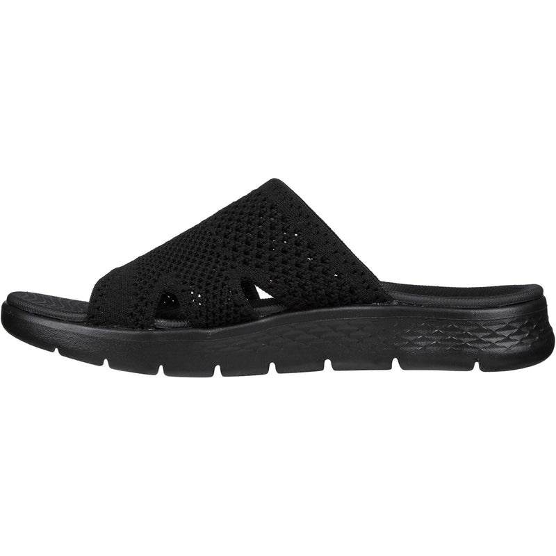 Skechers GO WALK Flex Elation Sandalias De Mujer Negras De Poliéster.