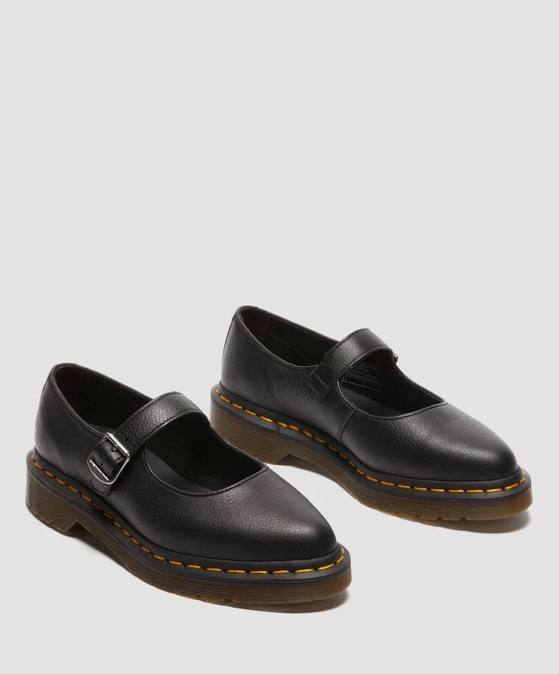 Dr. Martens Elphie Mary Jane Virginia Zapatos De Mujer De Cuero Negros