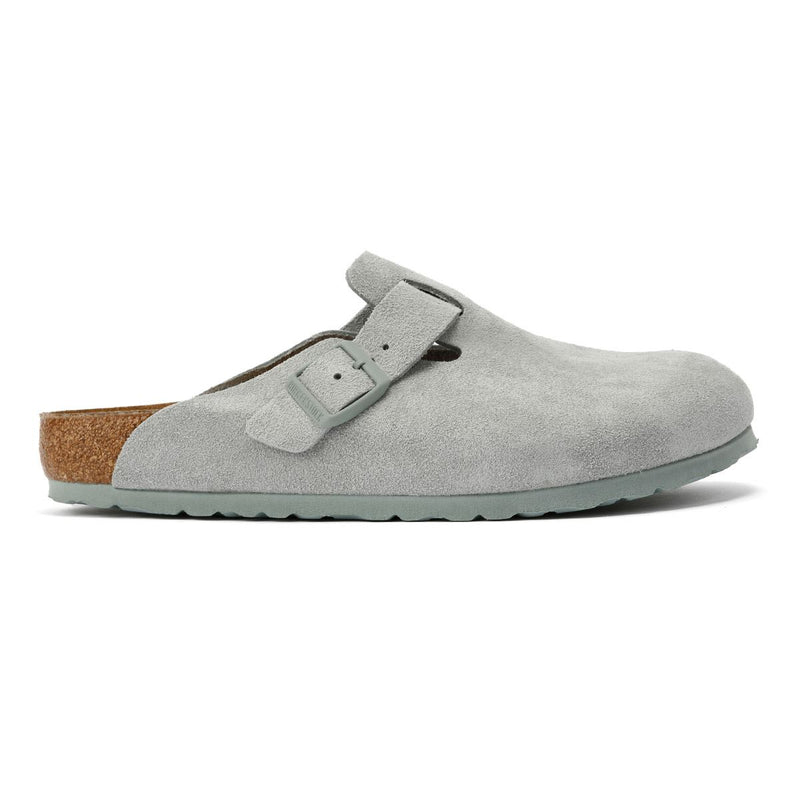 Birkenstock Boston Zuecos Grises De Ante