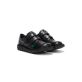 Kickers Zapatos De Cuero Negro Con Velcro Infantil Kick Lo
