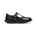 Kickers Zapatos De Cuero Negro Para Niños Kick T Junior