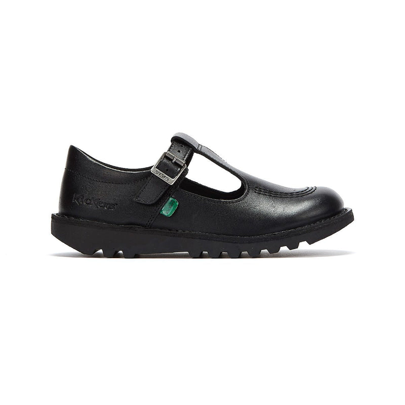 Kickers Zapatos De Cuero Negro Para Niños Kick T Junior
