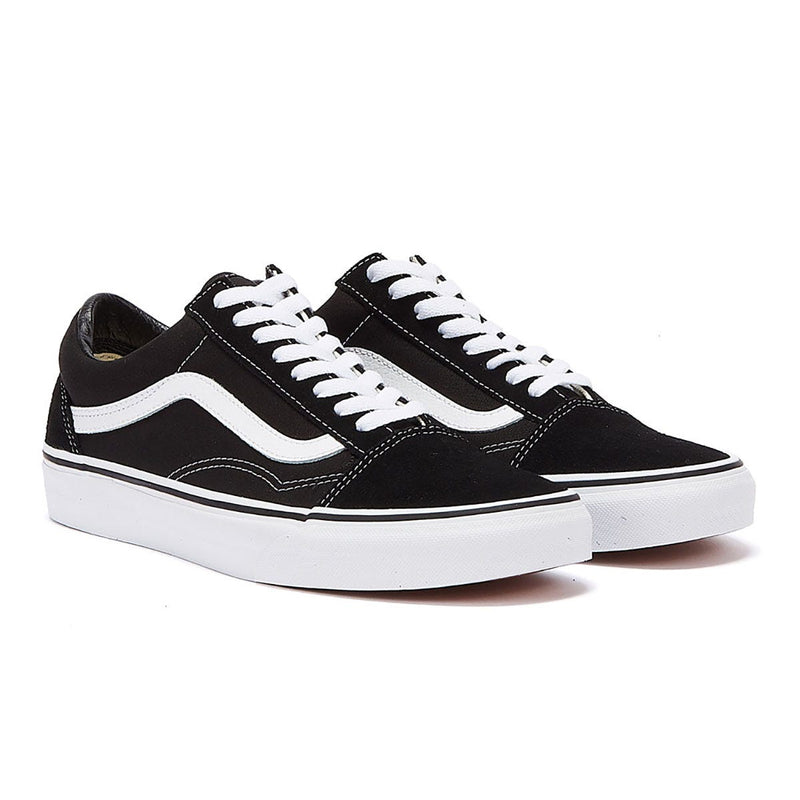 Vans Zapatillas De Lona Negras/Blancas Para Mujer Estilo Old Skool